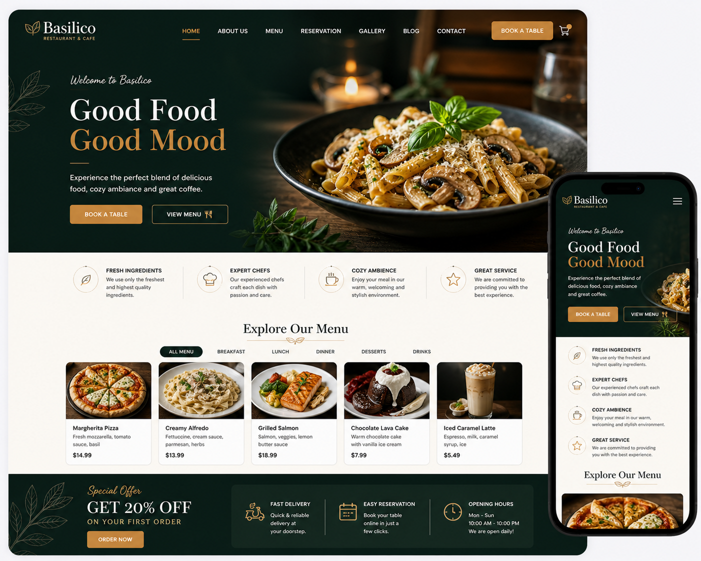 Restaurant / Cafe Websites